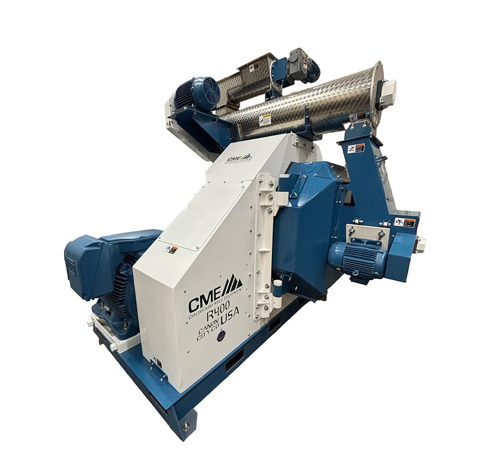 Front angled view of the R400 Pellet Mill