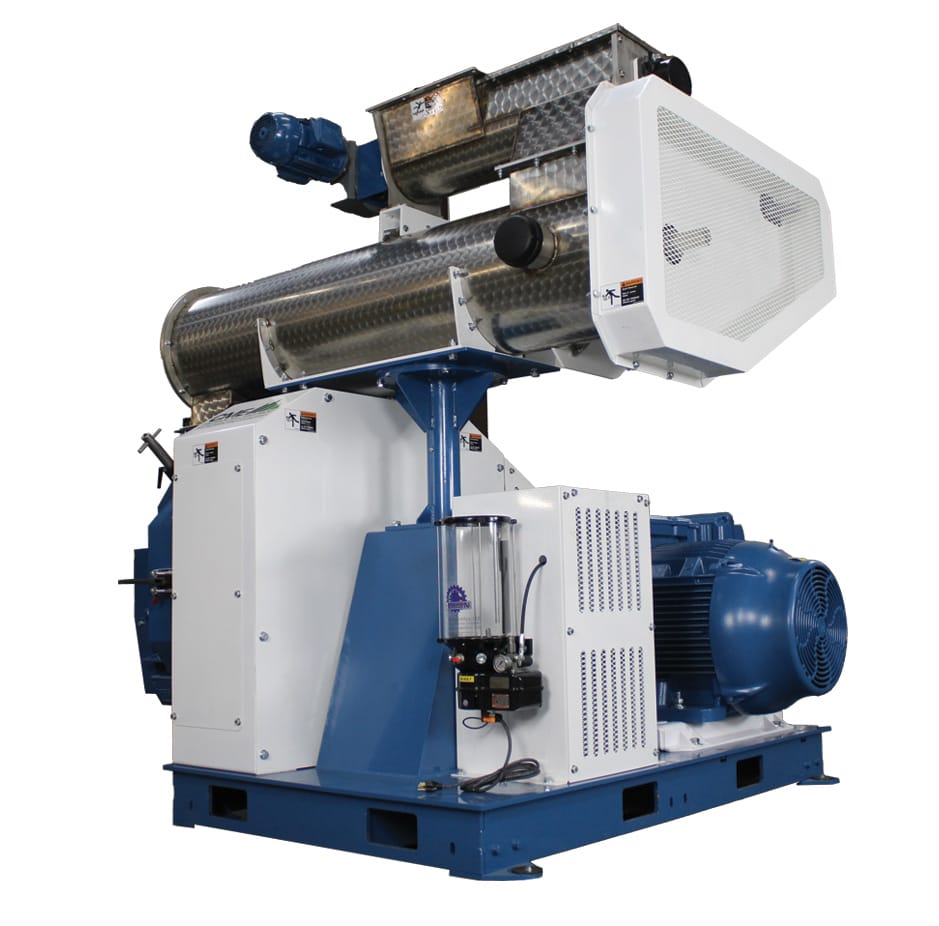 The Mill-R200 pellet mill produces 3,000 to 24,000 lbs of pellets per hour